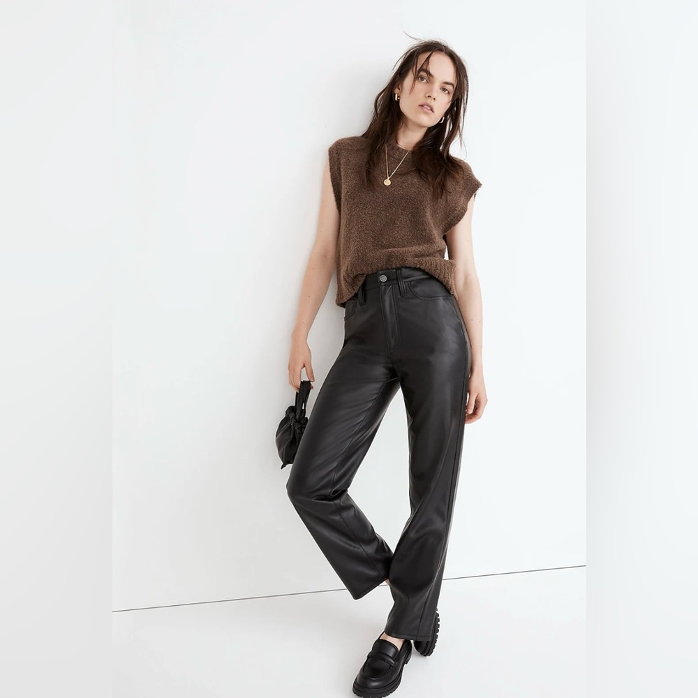 Madewell Perfect Vintage Straight Jean: Faux Leather Edition